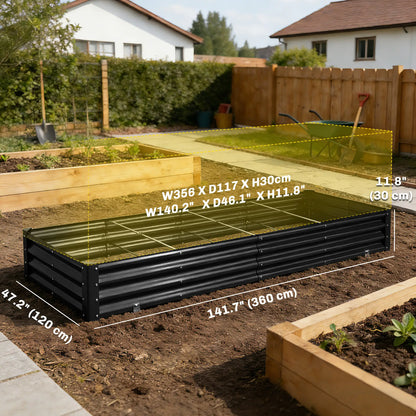 12x4x1ft Galvanized Raised Garden Bed, Reinforced Outdoor Planter Box, Black Galvanized Planter Boxes at Gallery Canada