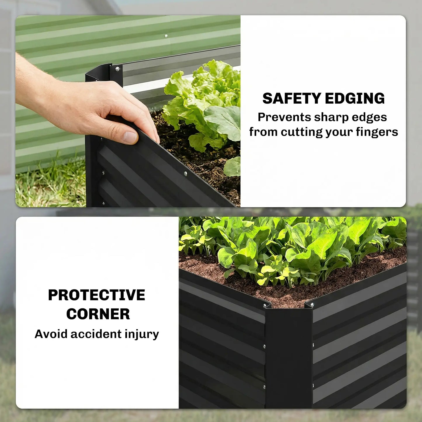 Galvanized Metal Planters, 4' x 2' x 2' Raised Garden Bed, Black Galvanized Planter Boxes at Gallery Canada