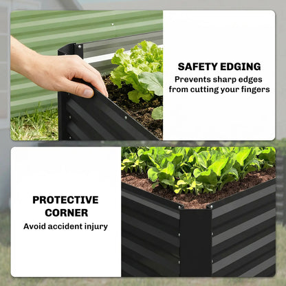 Galvanized Metal Planters, 4' x 2' x 2' Raised Garden Bed, Black Galvanized Planter Boxes at Gallery Canada