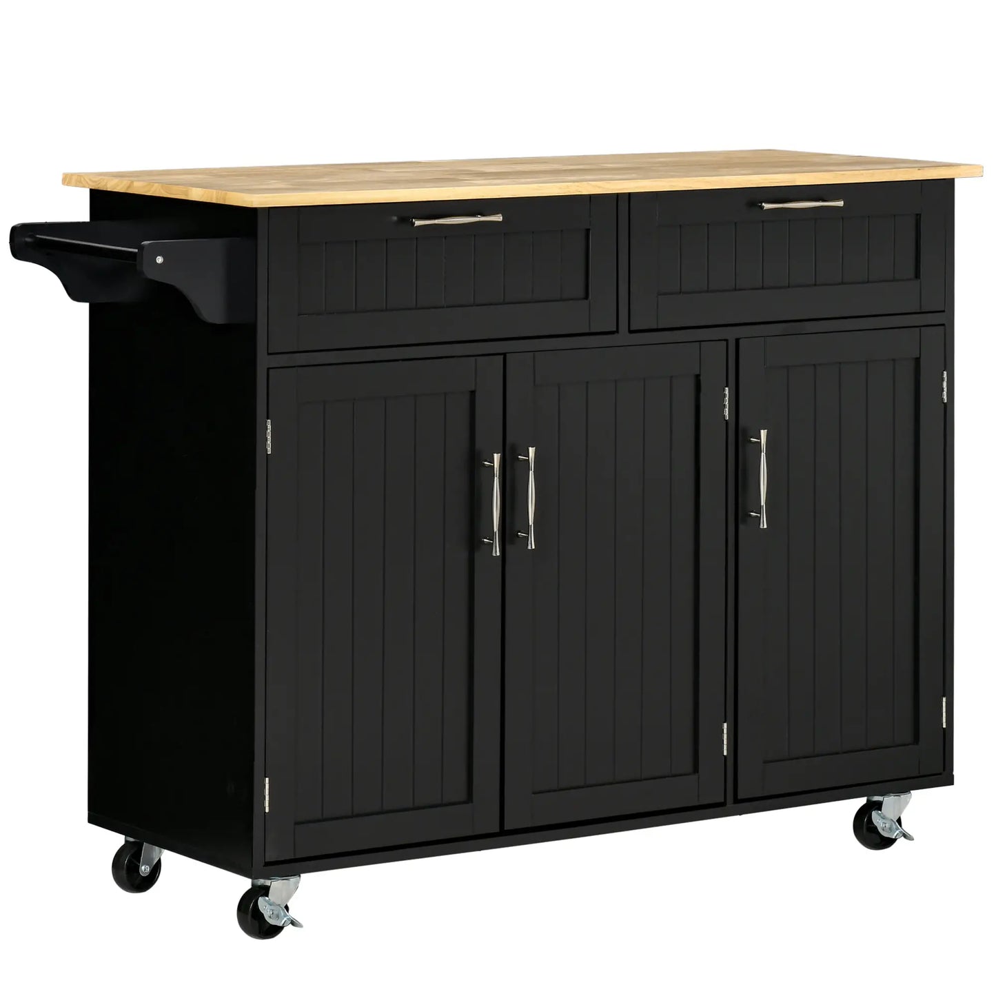Modern Kitchen Island, Utility Cart with 2 Drawers, Cabinets, Black Kitchen Islands & Kitchen Carts at Gallery Canada