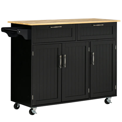 Modern Kitchen Island, Utility Cart with 2 Drawers, Cabinets, Black Kitchen Islands & Kitchen Carts at Gallery Canada