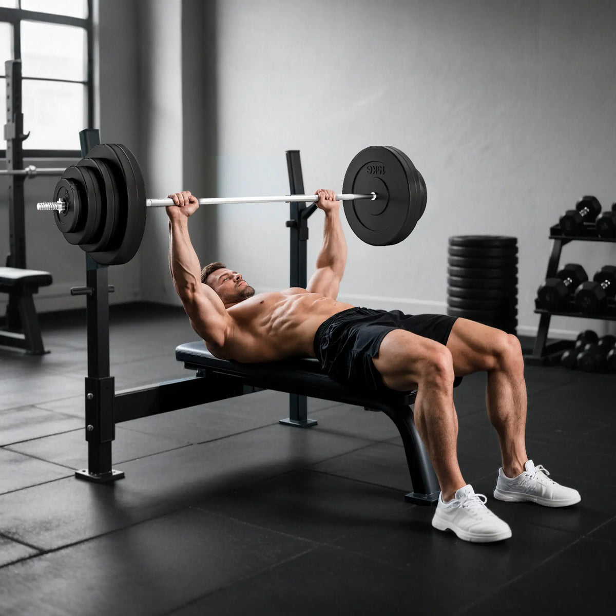 154 lbs Barbell Weight Set, Adjustable Weights, 67" Barbell Bar Dumbbells & Barbells at Gallery Canada