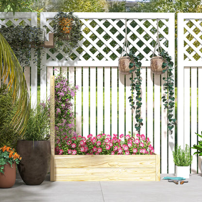 Wood Planter Box with Trellis, Raised Garden Bed, 91"x24"x43", Natural Raised Garden Beds at Gallery Canada