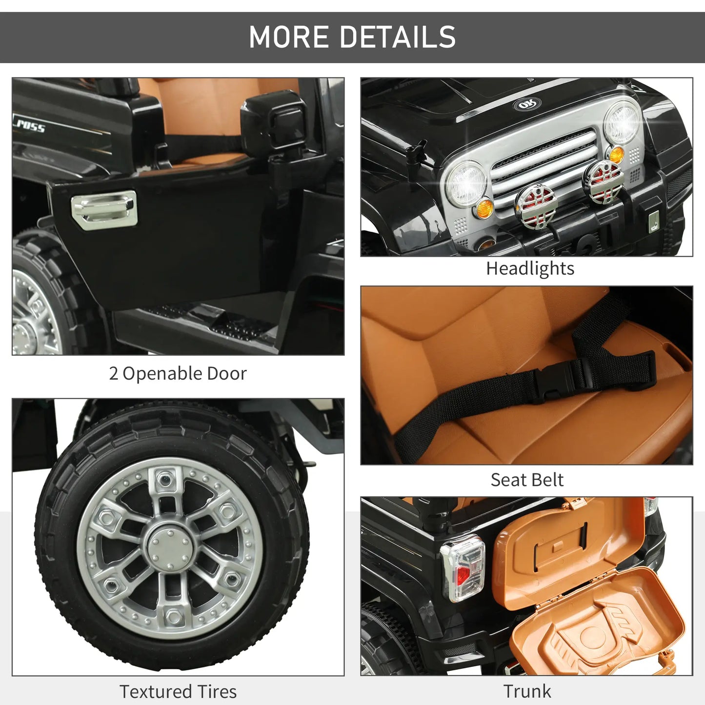 12V Kids Electric Toy Car, Jeep Power Wheels, Remote Control, Black Electric Toy Cars at Gallery Canada