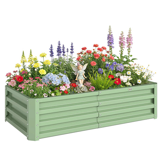 Galvanized Raised Garden Bed, 4' x 2' x 1', Green Galvanized Planter Boxes Green at Gallery Canada