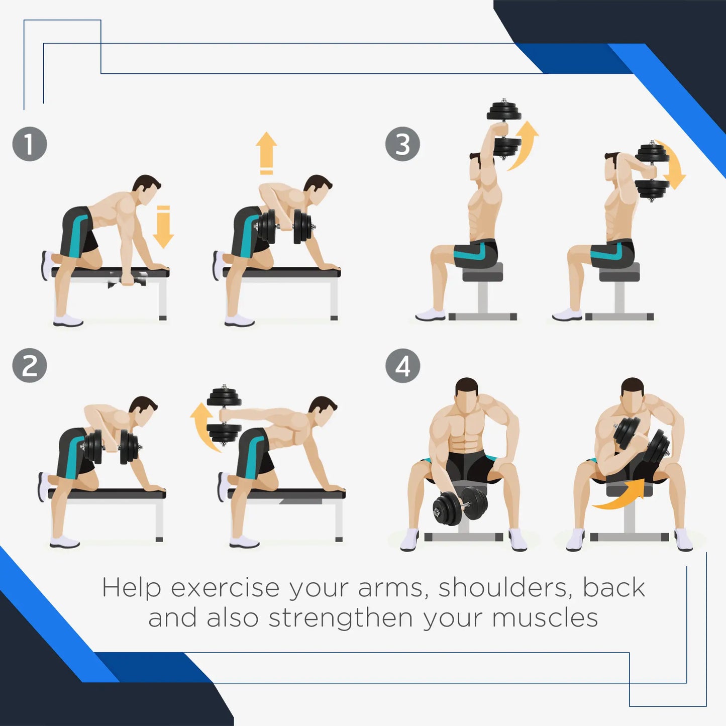 Adjustable 2 x 44lbs Dumbbell Set, Fitness Training, Black Dumbbells & Barbells at Gallery Canada