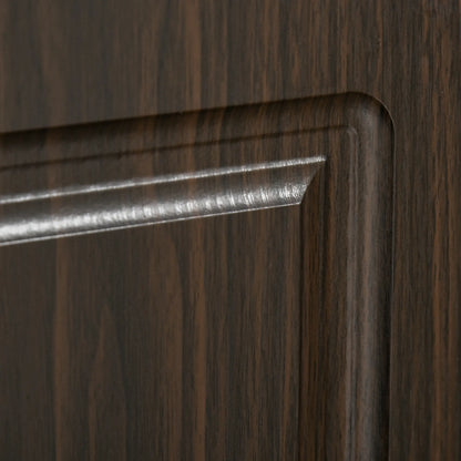 71" Freestanding Kitchen Pantry, 4 Doors 2 Cabinets, Distressed Coffee Kitchen Pantry Cabinets at Gallery Canada