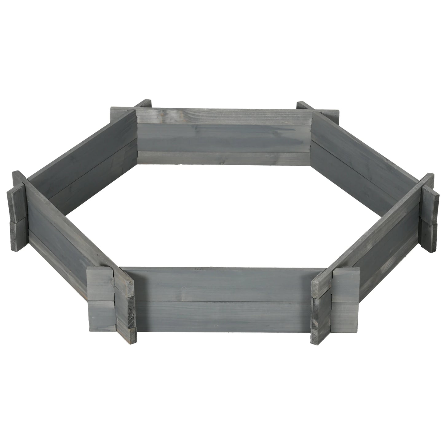 39" x 36" Hexagon Planter Box, Raised Garden Bed, Grey Wooden Planter Boxes Grey at Gallery Canada