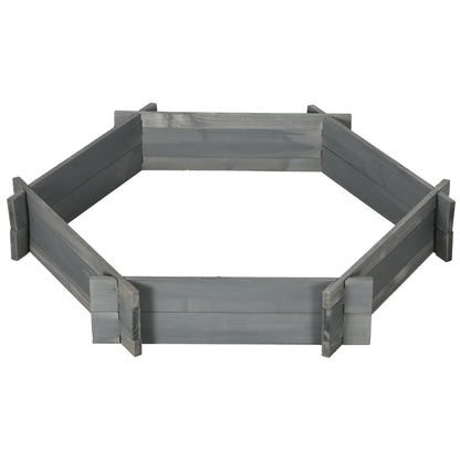 39" x 36" Hexagon Planter Box, Raised Garden Bed, Grey Wooden Planter Boxes Grey at Gallery Canada