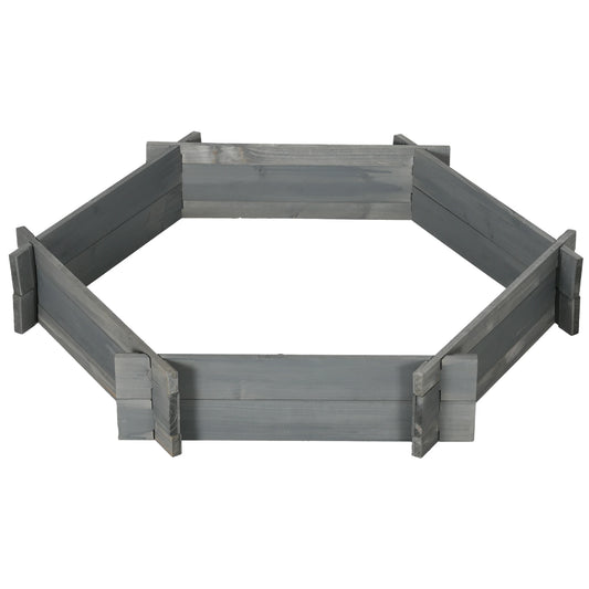 39" x 36" Hexagon Planter Box, Raised Garden Bed, Grey Wooden Planter Boxes Grey at Gallery Canada