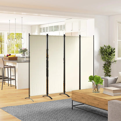 Folding Room Divider, Privacy Screen, 5.6FT Tall, Cream White Side Awnings at Gallery Canada