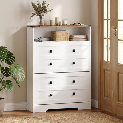 Shoe Cabinet, 2 Flip Drawers, Narrow Storage, White Shoe Storage Cabinets & Racks at Gallery Canada