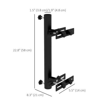 Patio Umbrella Holder Stand, Deck Railing Mount Bracket, Adjustable Clamps, Black Umbrella Bases at Gallery Canada