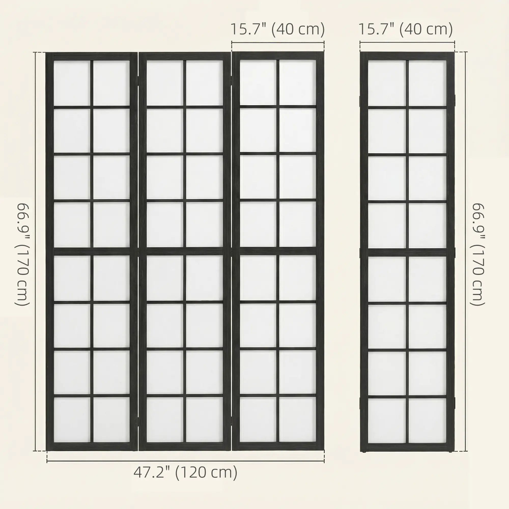 3 Panel Room Divider, 5.6 ft Folding Partition, Black Room Dividers at Gallery Canada