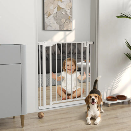 Baby Pet Safety Gate 30"-32" Wide, Auto-Close, White