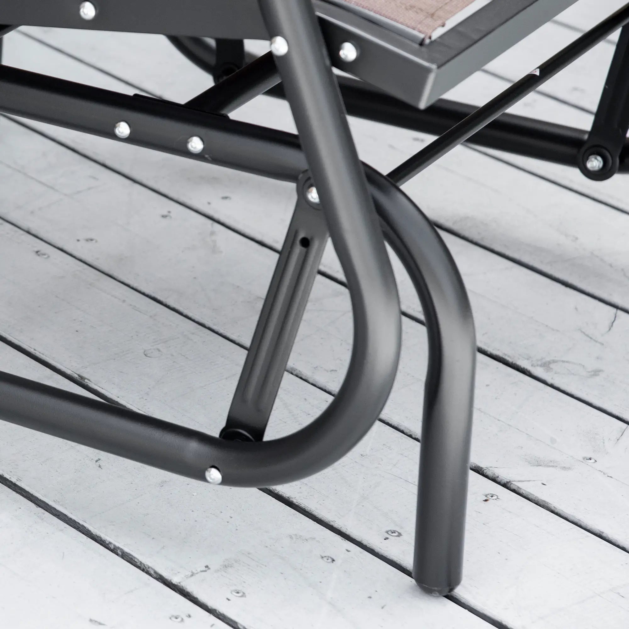 Patio Glider, Breathable Mesh Seat, Metal Frame Swing Chair, Brown Outdoor Gliders at Gallery Canada