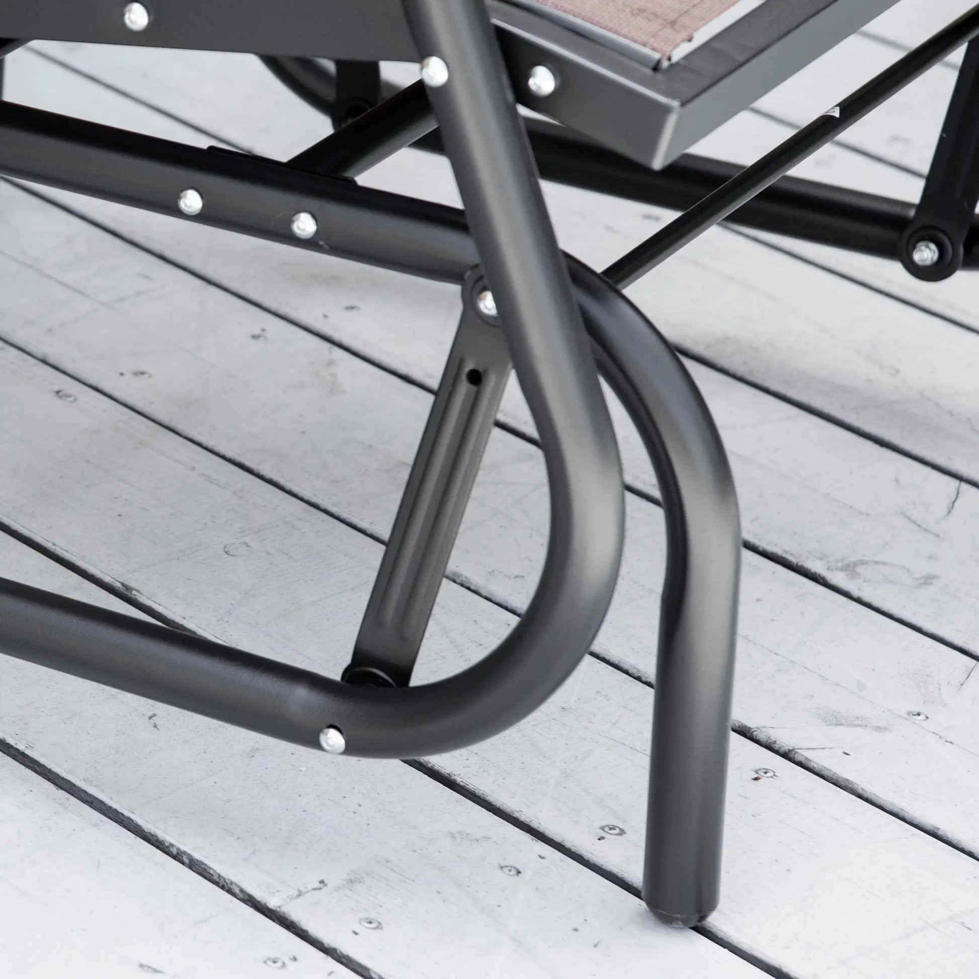 Patio Glider, Breathable Mesh Seat, Metal Frame Swing Chair, Brown Outdoor Gliders at Gallery Canada