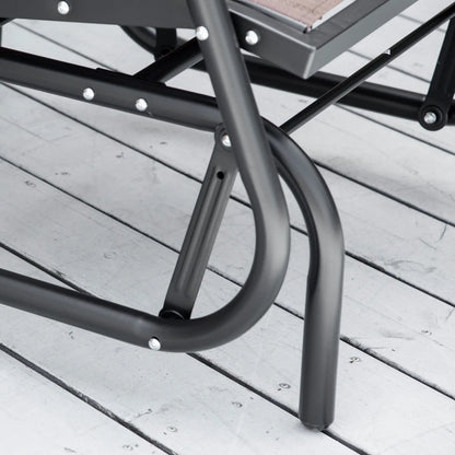 Patio Glider, Breathable Mesh Seat, Metal Frame Swing Chair, Brown Outdoor Gliders at Gallery Canada