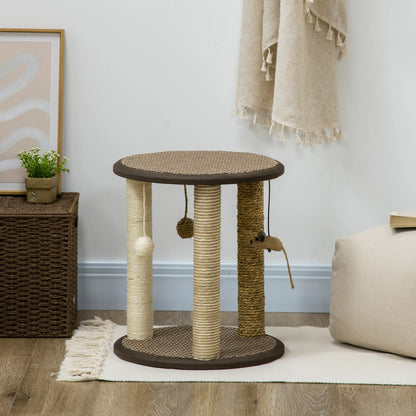 17 Cat Tree, Kitty Activity Centre, Hanging Toys, Scratching Post, Brown Cat Towers at Gallery Canada