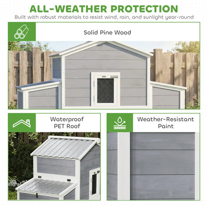 66.5" Large Chicken Coop, Wooden House, 2 Nesting Boxes, Sliding Tray, Ramp Chicken Coops at Gallery Canada