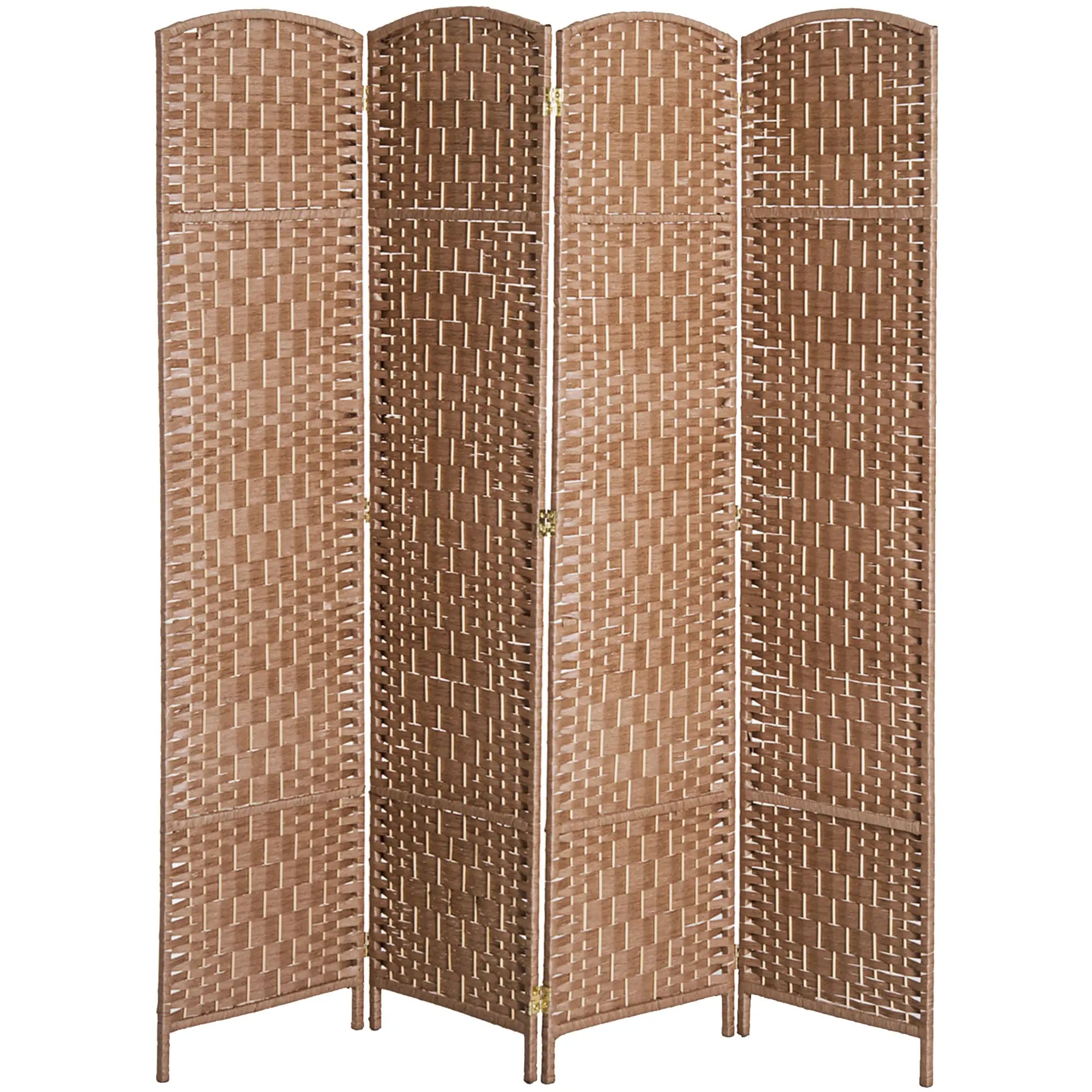 6ft Folding Room Divider, 4 Panel Wooden Frame, Natural Room Dividers at Gallery Canada