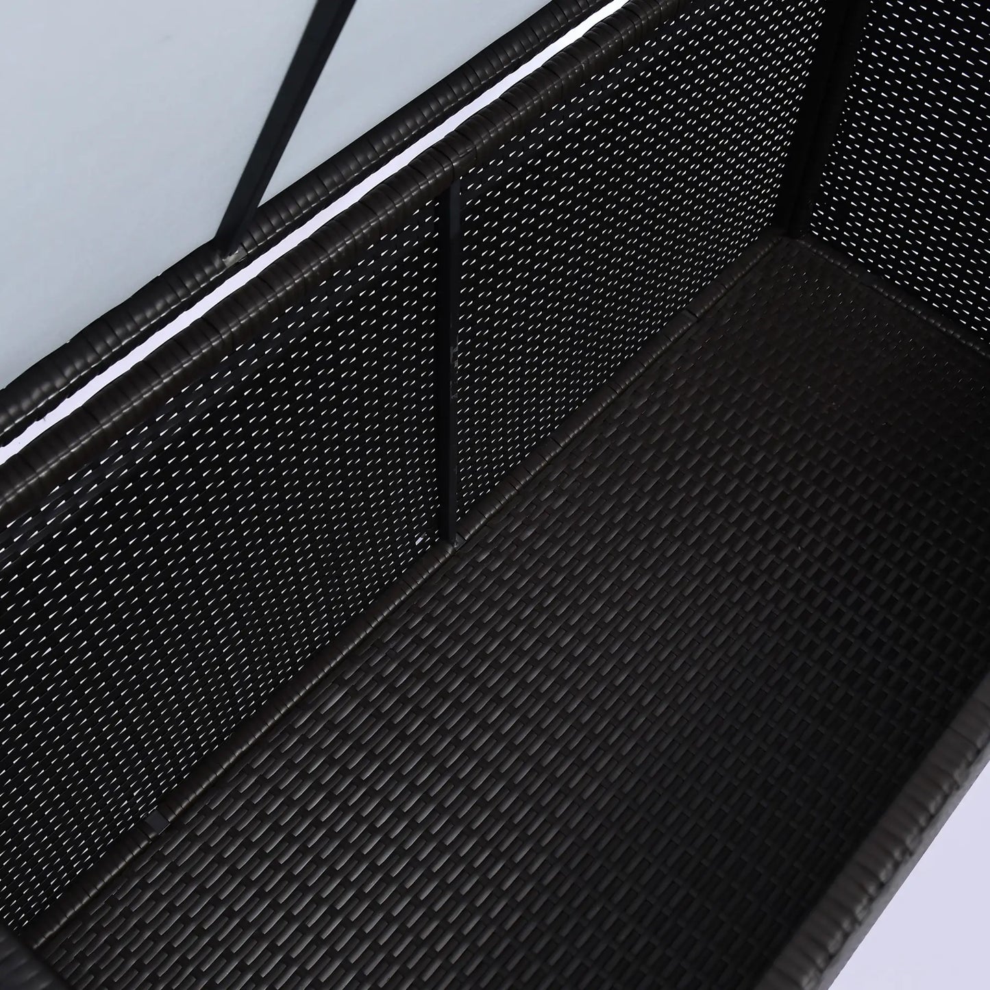 Wicker Outdoor Storage Box, 75 Gallon, Gas Strut Lid, Dark Brown Patio Storage Boxes at Gallery Canada