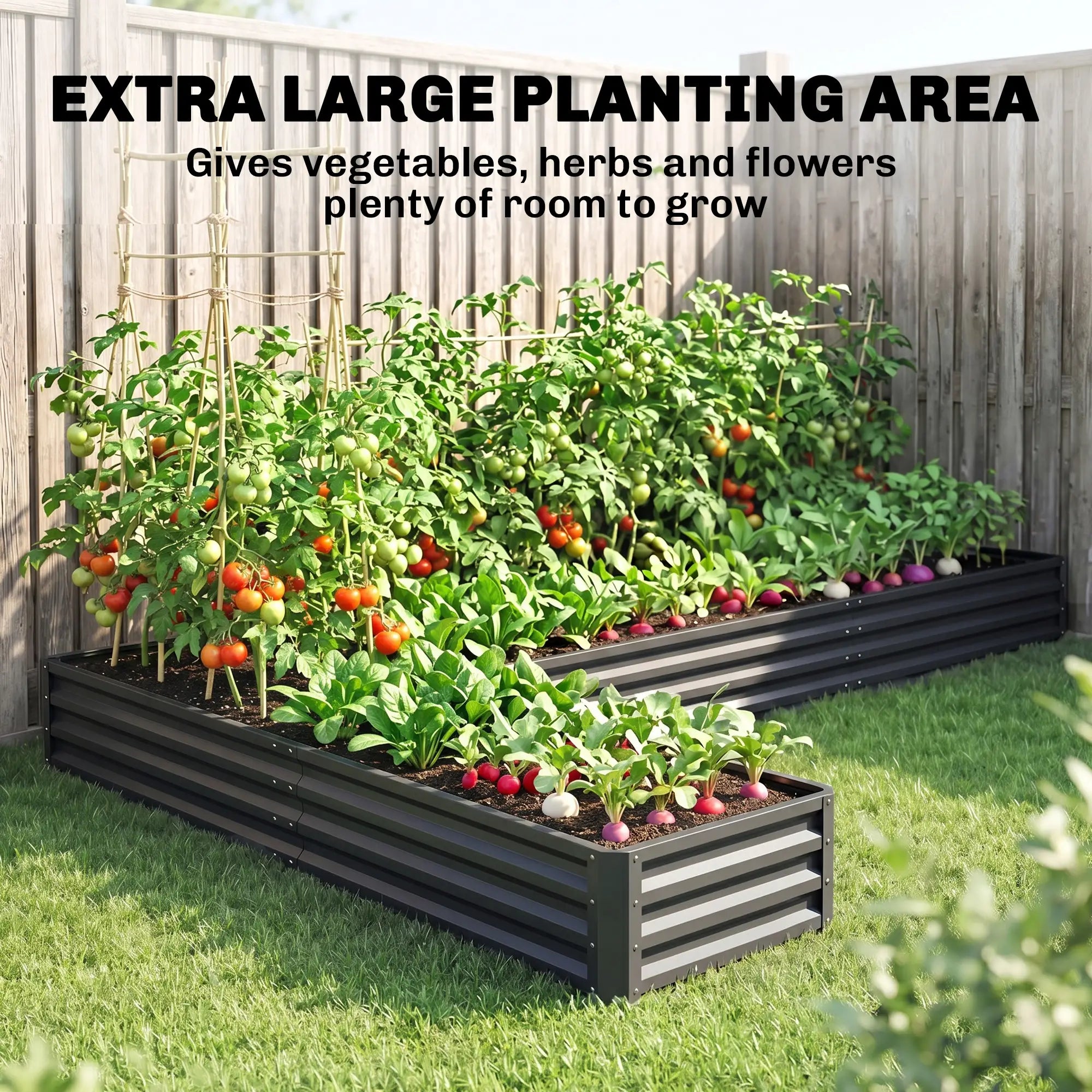 L-Shaped Raised Garden Bed, 82