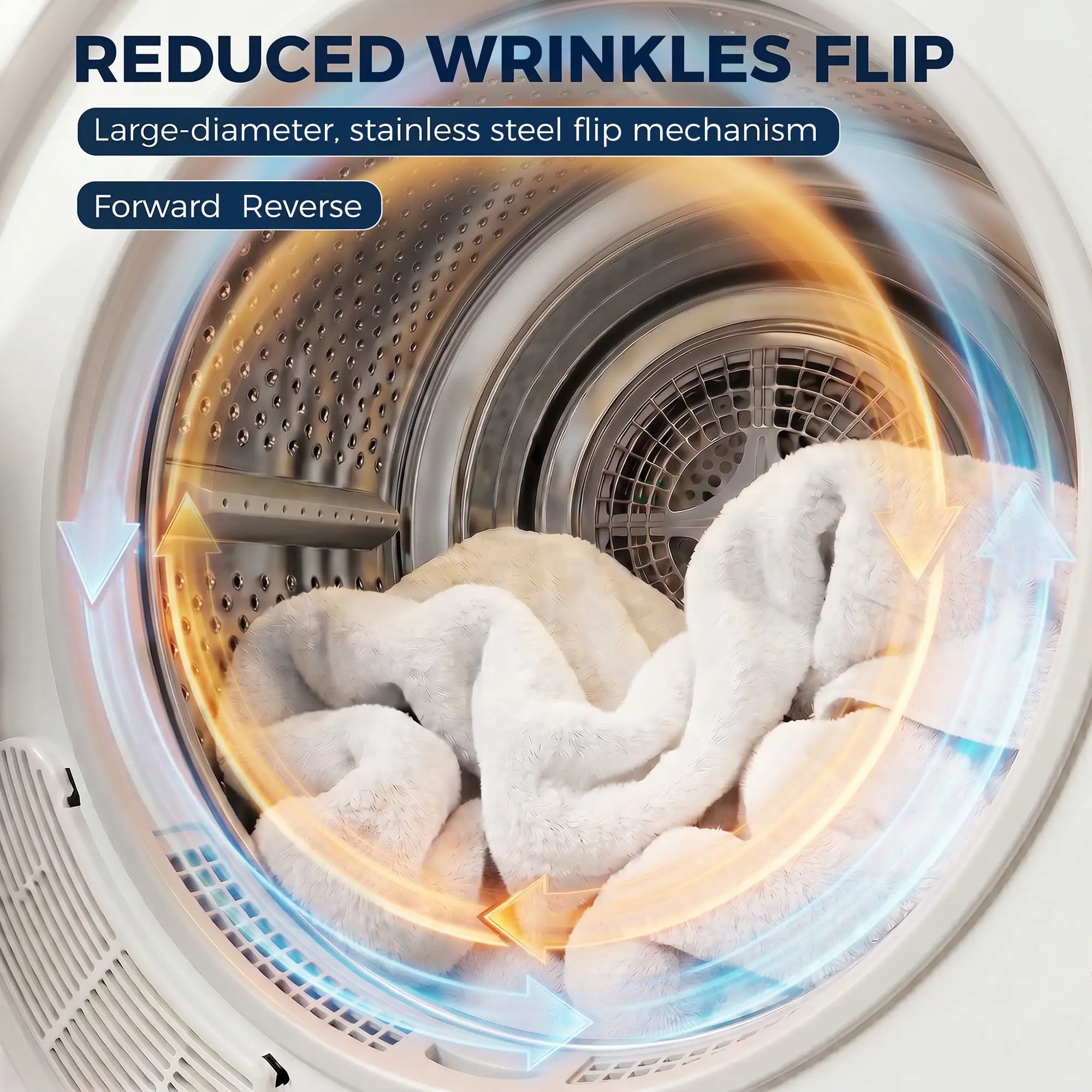 Clothes Dryer with 6 Drying Modes, Laundry Dryer with Stainless Steel Tub 18 lbs, White Dryer Machines at Gallery Canada