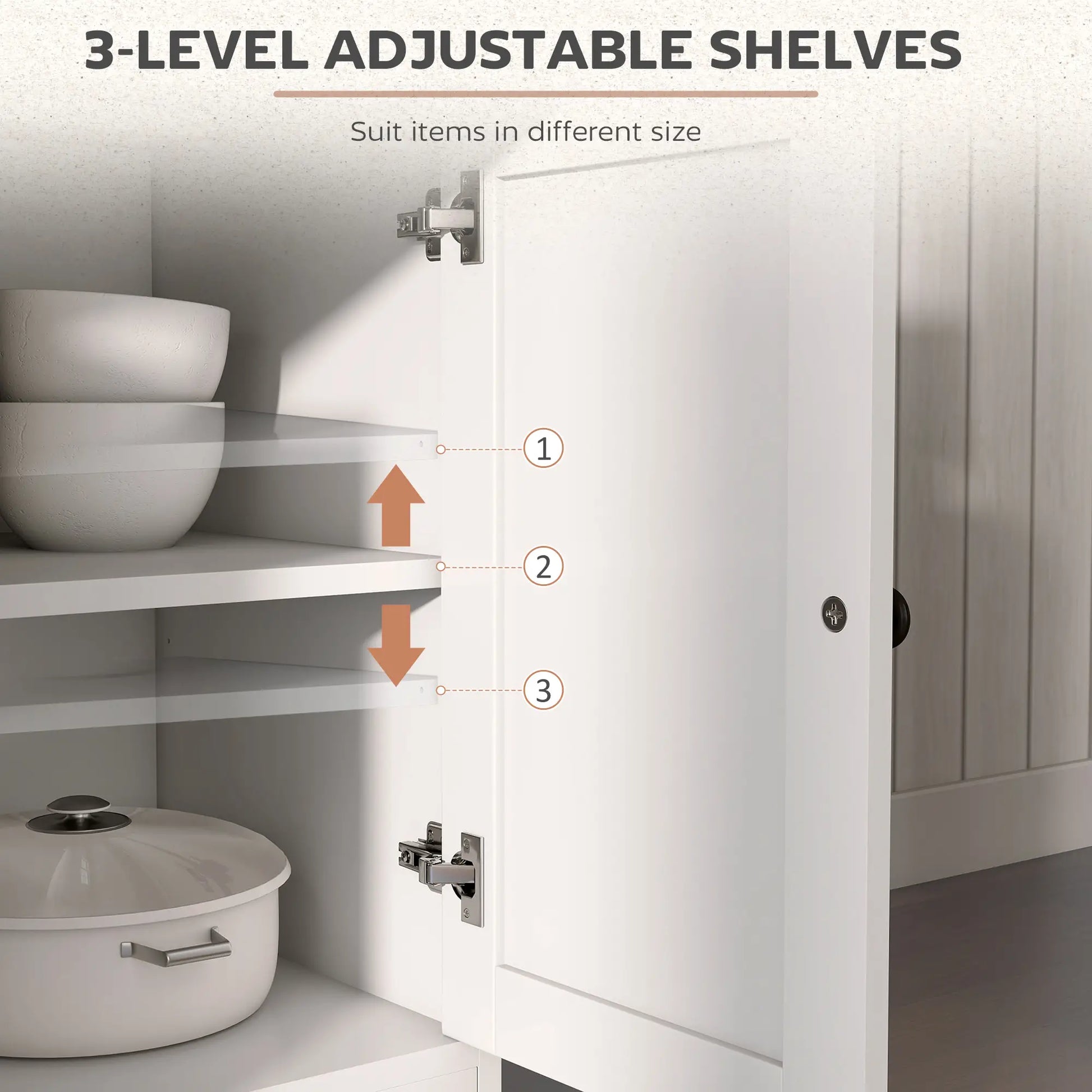 Kitchen Sideboard Cabinet, 2 Drawers, 4 Barn Doors, 2 Adjustable Shelves, White Bar Cabinets at Gallery Canada