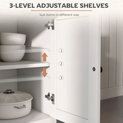 Kitchen Sideboard Cabinet, 2 Drawers, 4 Barn Doors, 2 Adjustable Shelves, White Bar Cabinets at Gallery Canada