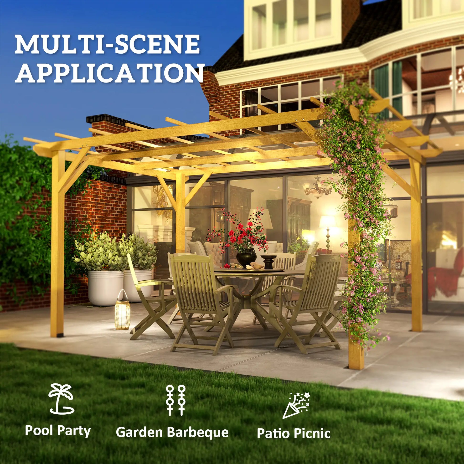 10' x 13' Wood Pergola, Outdoor Gazebo for Garden, Patio Pergolas at Gallery Canada