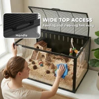 31.9" Cage pour hamster, grands habitats cadre en acier résistant aux morsures