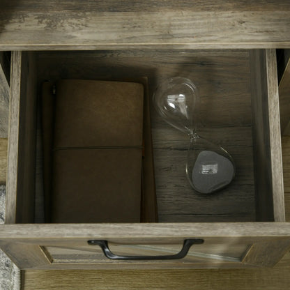 Farmhouse Side Table with Storage, Drawer, Open Shelf, Grey Side Tables at Gallery Canada