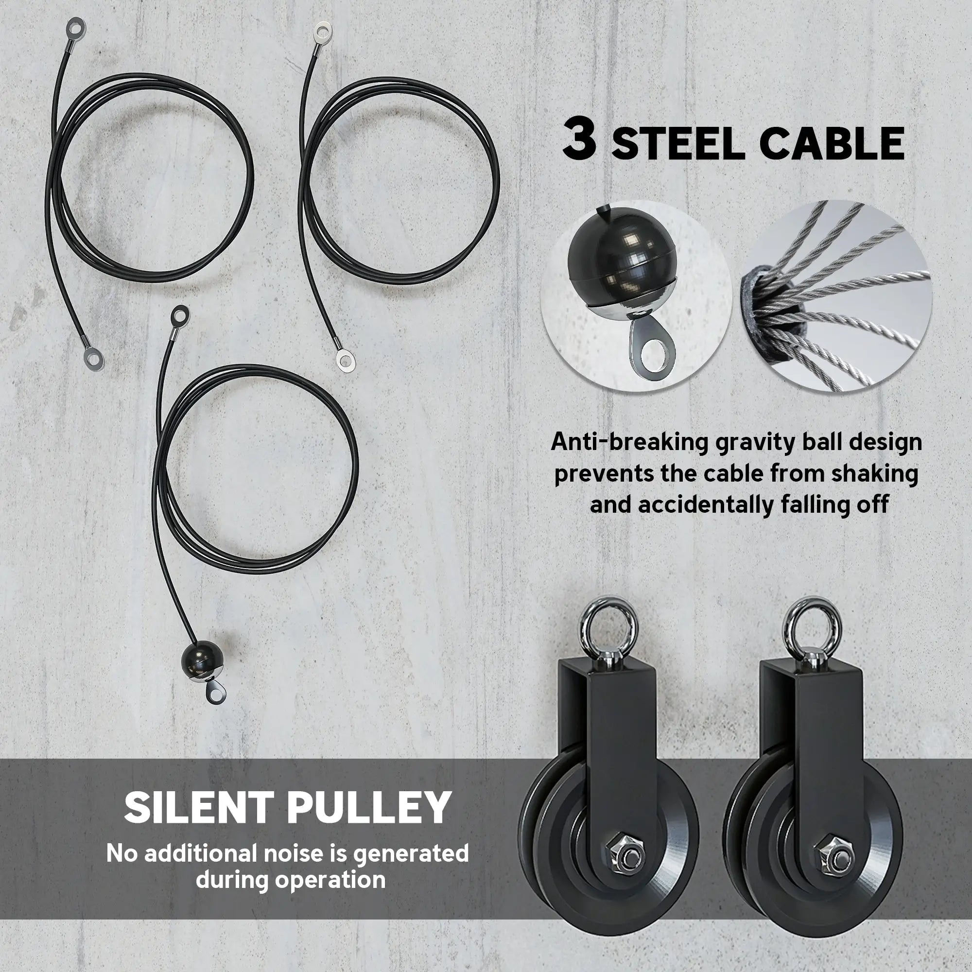 Weight Cable Pulley System, Universal Loading Pin, LAT Pull Down, Biceps Curl Strength Training Equipment at Gallery Canada