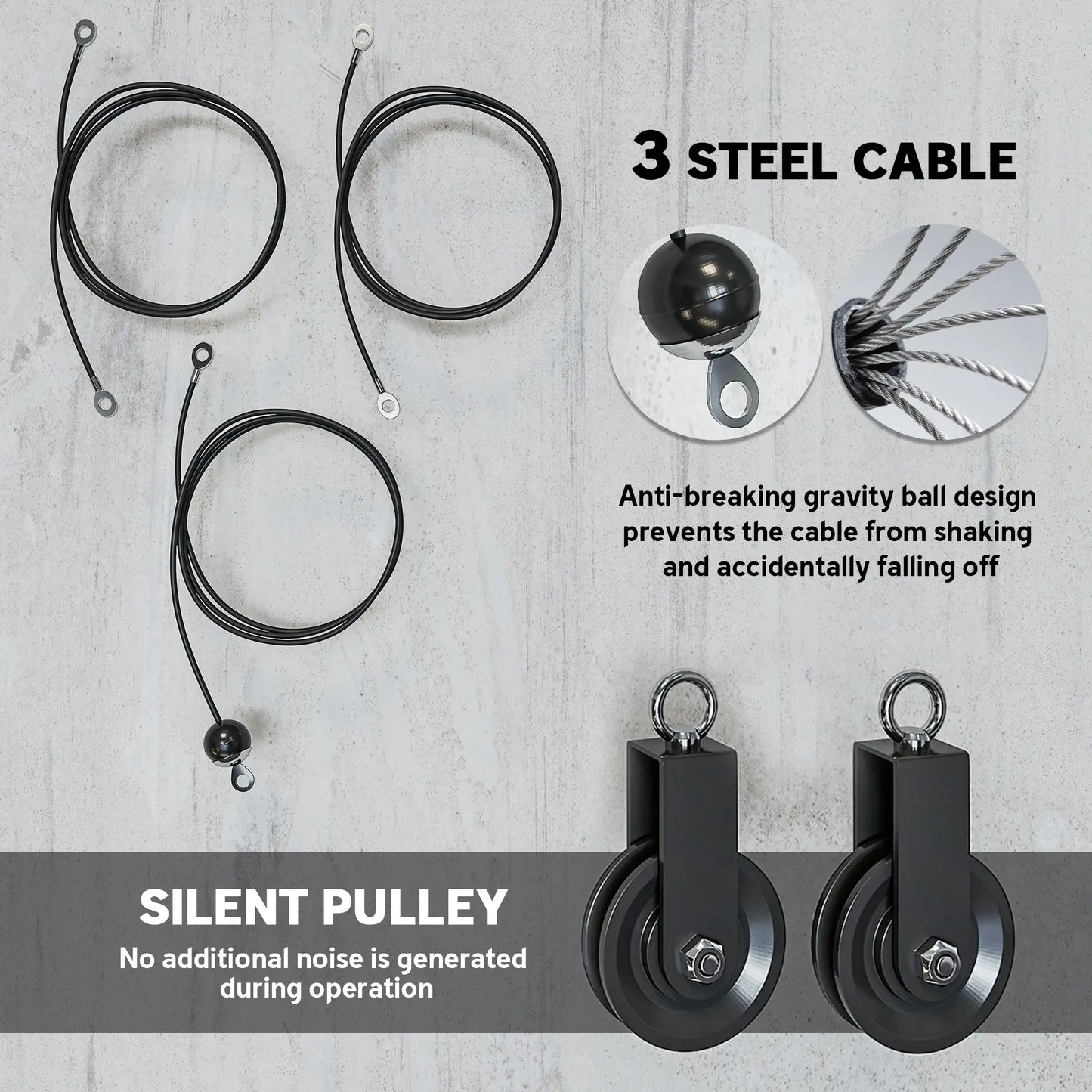 Weight Cable Pulley System, Universal Loading Pin, LAT Pull Down, Biceps Curl Strength Training Equipment at Gallery Canada