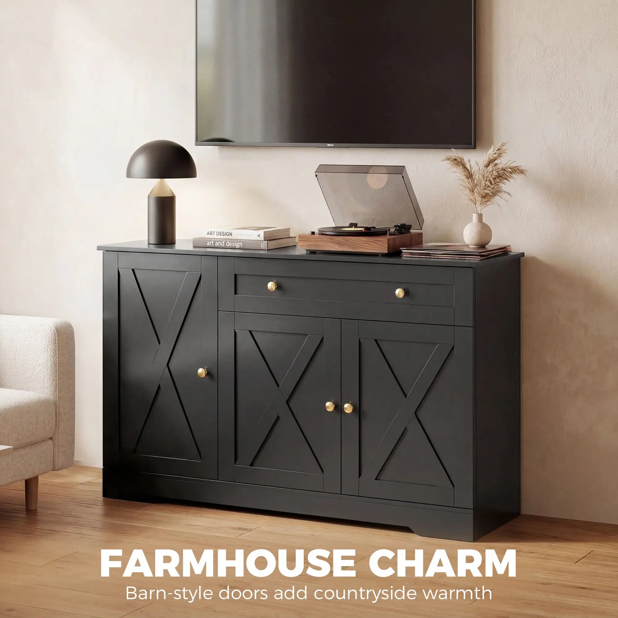 Sideboard Buffet Cabinet, Farmhouse Coffee Bar, Barn Doors, Black Bar Cabinets at Gallery Canada