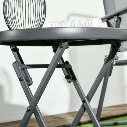 18" Outdoor Round Folding Table, Tempered Glass Top, White Patio Side Tables at Gallery Canada