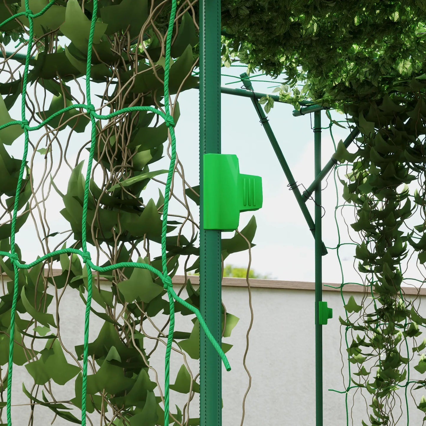 7.3 FT Tall Metal Garden Arch Trellis, For Climbing Plants, Green