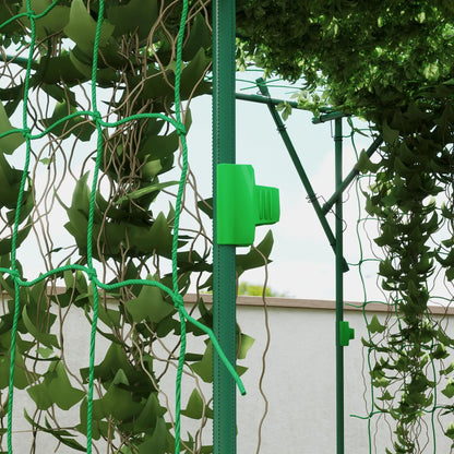 7.3 FT Tall Metal Garden Arch Trellis, For Climbing Plants, Green