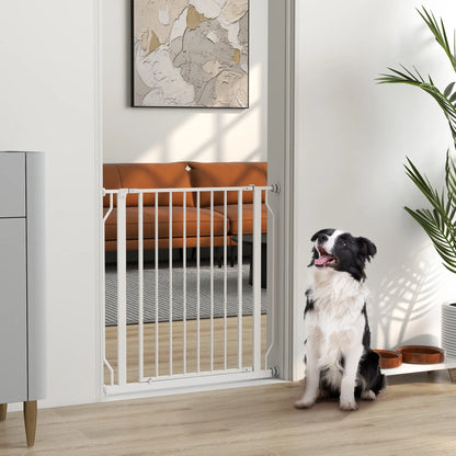 30"-34" Easy Install Pet Gate, Door & Double Lock, Extra Wide, White Houses, Kennels & Pens at Gallery Canada
