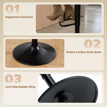 Swivel Bar Stools Set of 2, Counter Height, Adjustable, Black Bar Stools at Gallery Canada