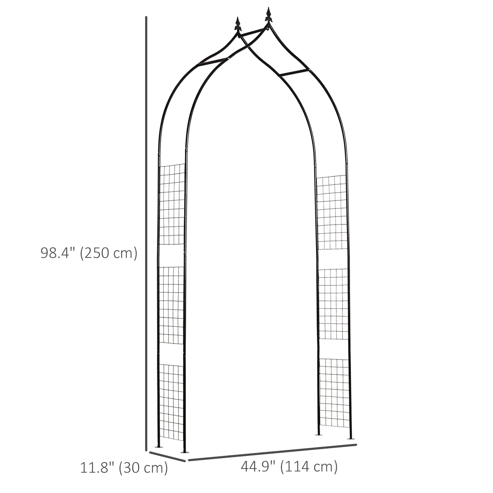 8FT Metal Garden Arch, Decorative Arbor Trellis for Plants, Black Garden Arches at Gallery Canada