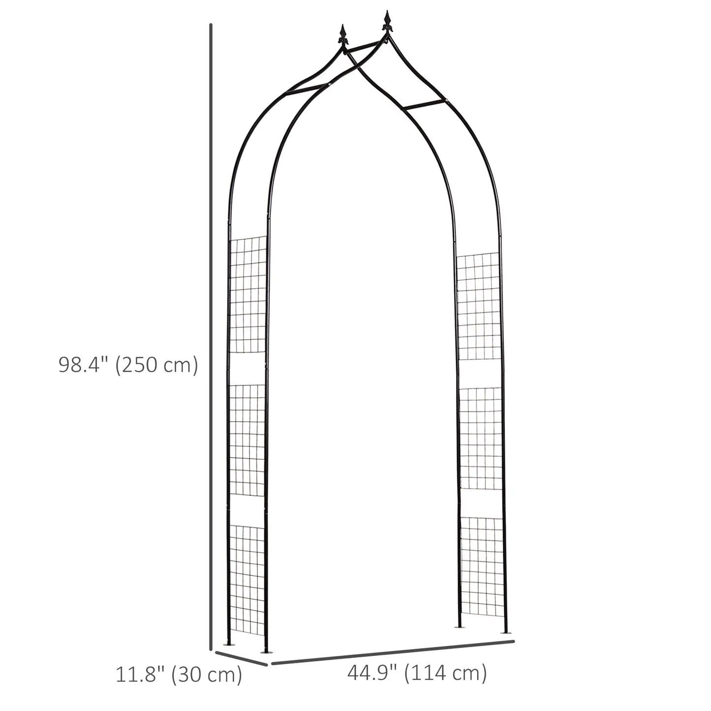 8FT Metal Garden Arch, Decorative Arbor Trellis for Plants, Black Garden Arches at Gallery Canada