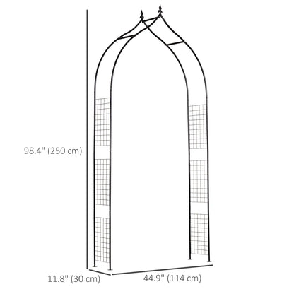8FT Metal Garden Arch, Decorative Arbor Trellis for Plants, Black Garden Arches at Gallery Canada