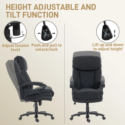 Big and Tall Executive Office Chair, Up to 450 lbs. Heavy Duty Desk Chair, Computer Chair for Heavy People, Black