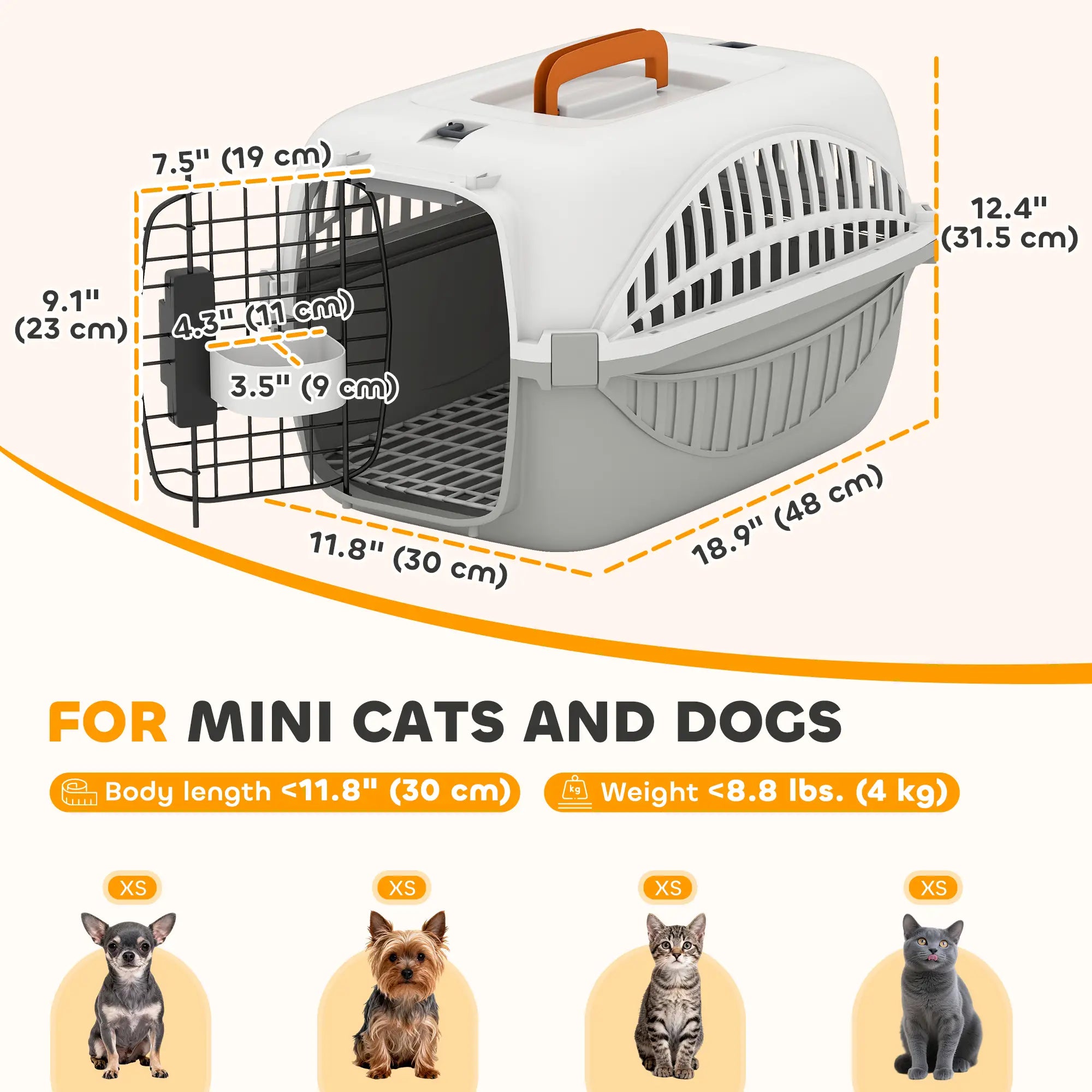Airline Approved Pet Carrier, Steel Wire Door, Water Bowl, Car Airplane Outdoor Dog Cages & Crates at Gallery Canada