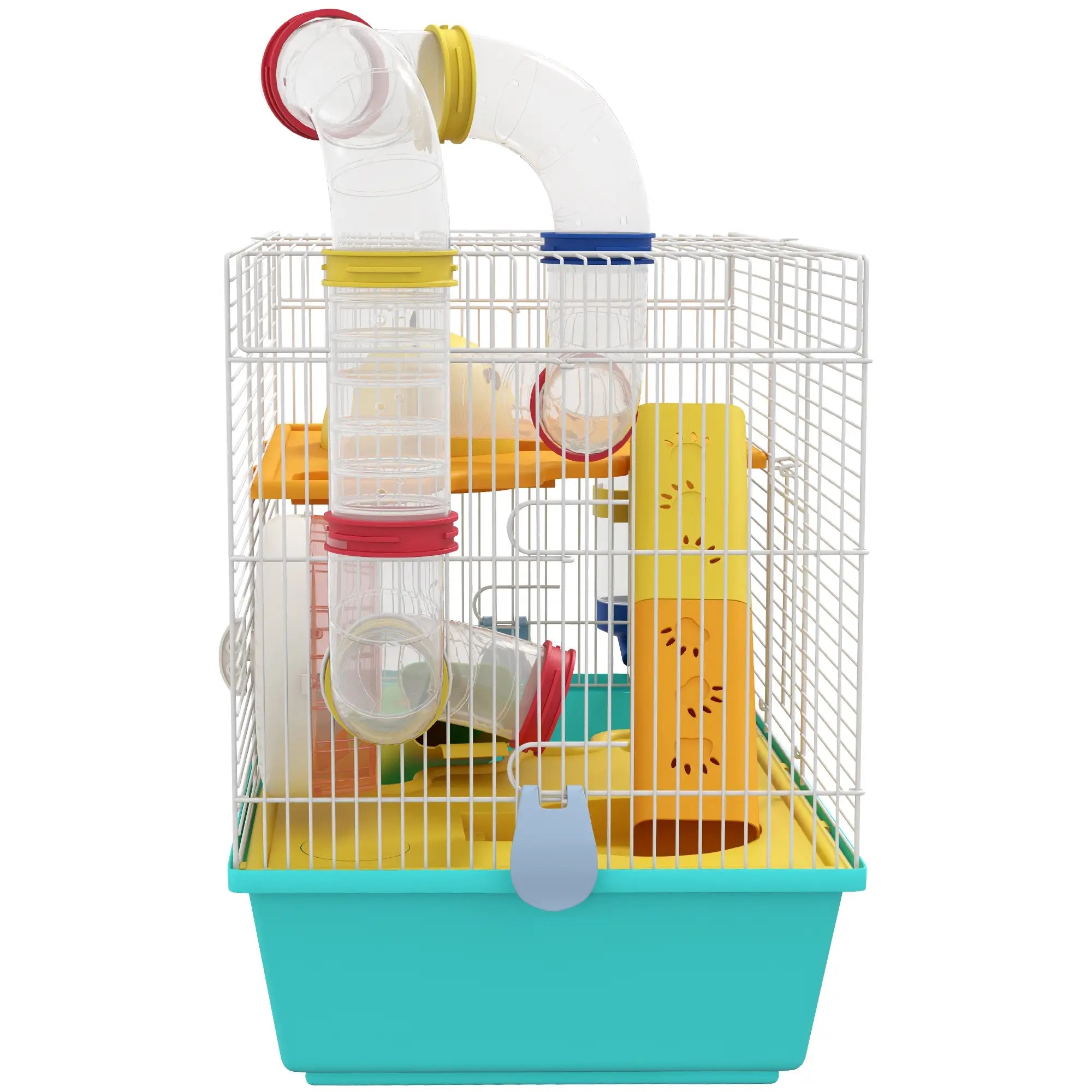 3 Tier Hamster Cage With Tunnels, Water Bottle, Exercise Wheel, 18