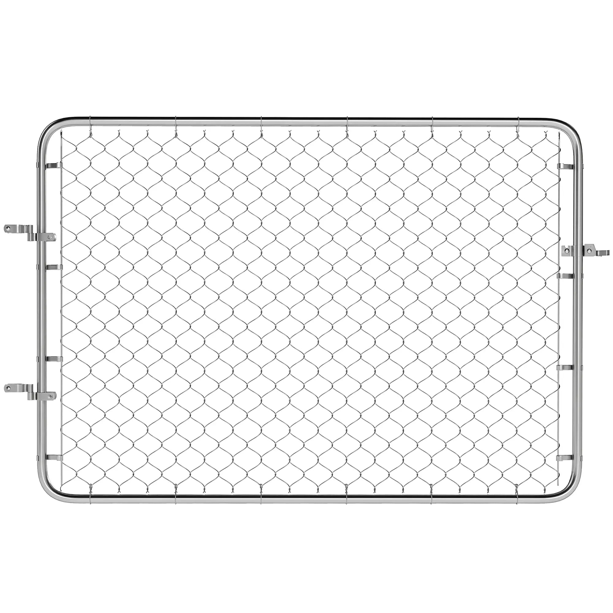 Galvanized Steel Garden Gate, Chain Link Fence Door, 47.2 x 70.9 in., Silver Garden Decor at Gallery Canada