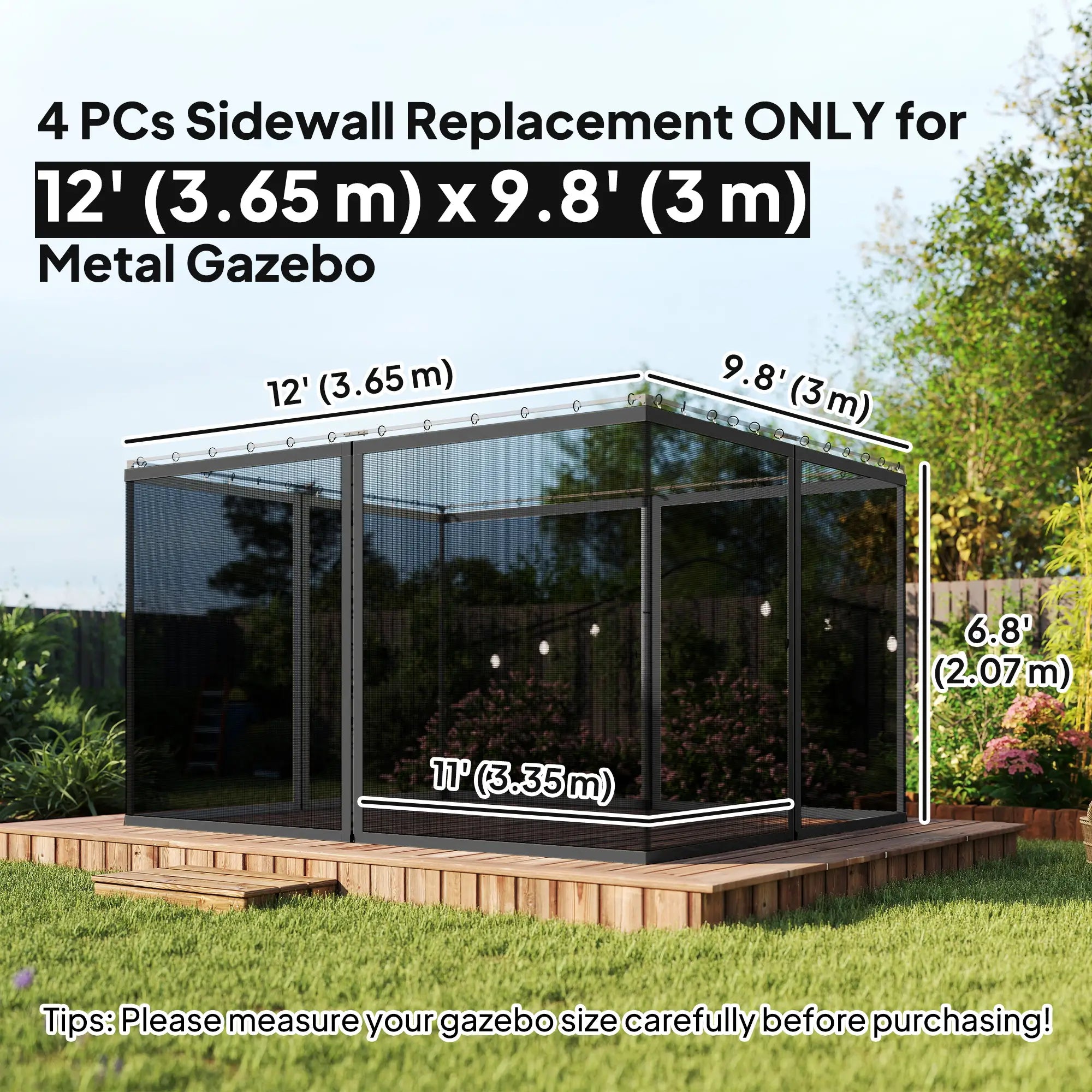 Mosquito Netting For Gazebo, 10' x 12', Black Gazebo Sidewalls at Gallery Canada
