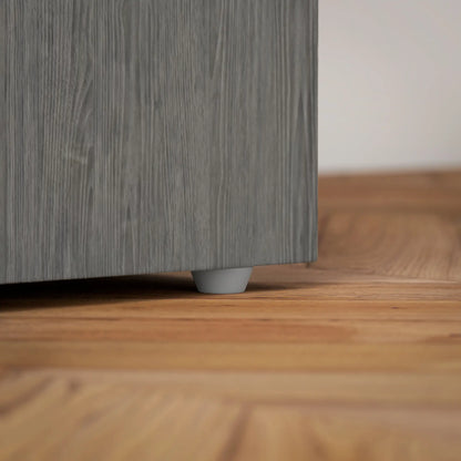 47 Inches Office Desk, 3-Tier Storage Shelves, Drawers, Grey Computer Desks at Gallery Canada